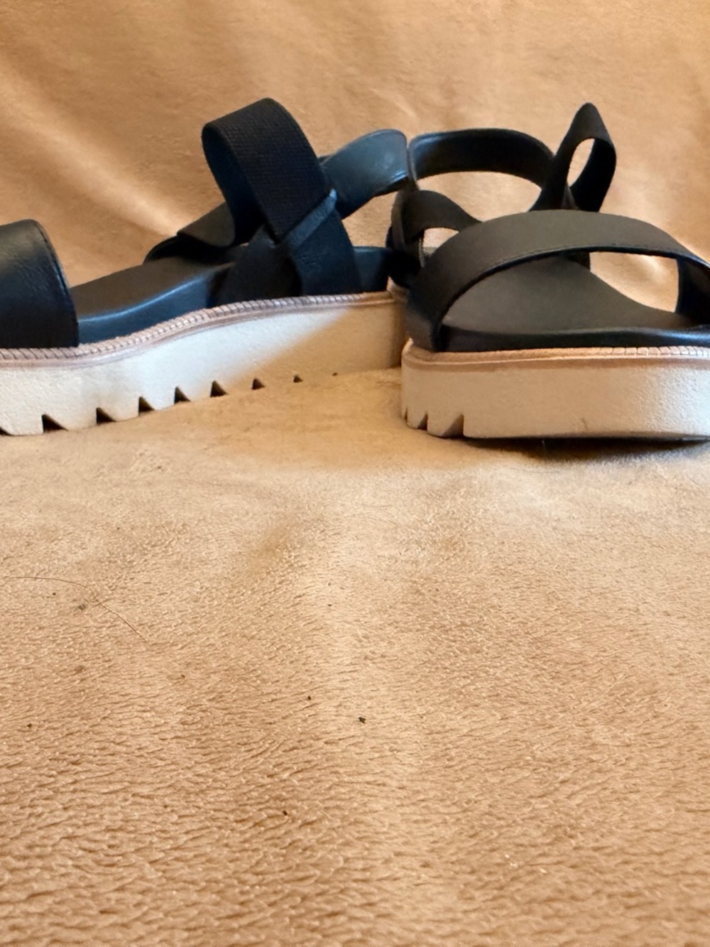 torrid Black Platform Sandals with Cream Sole